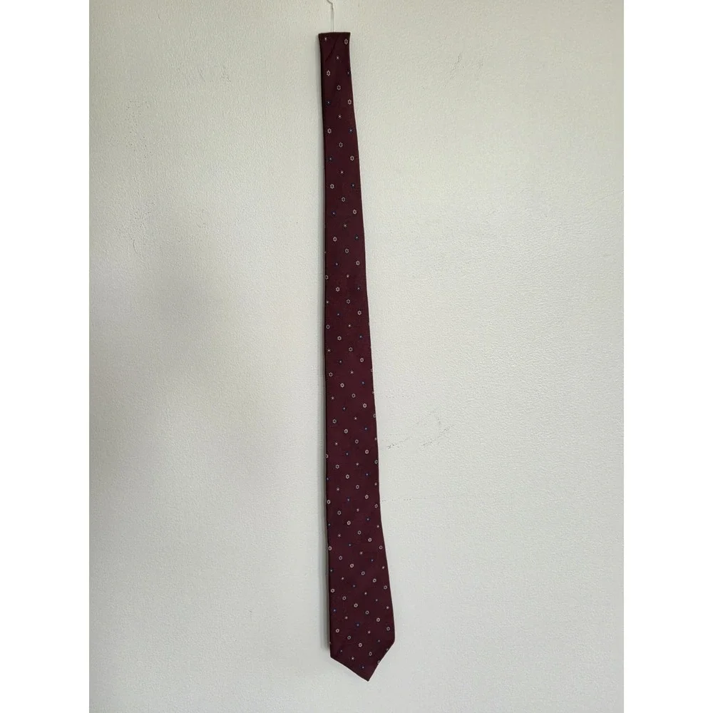 Men's Vintage Tie 100% Silk Maroon Burgundy Necktie Slip Stitch Henry Grethel